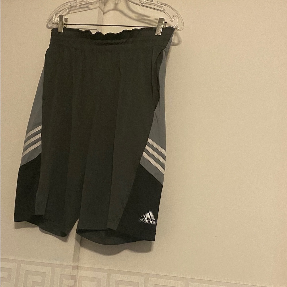 Adidas Men's Black and Gray Athletic Shorts